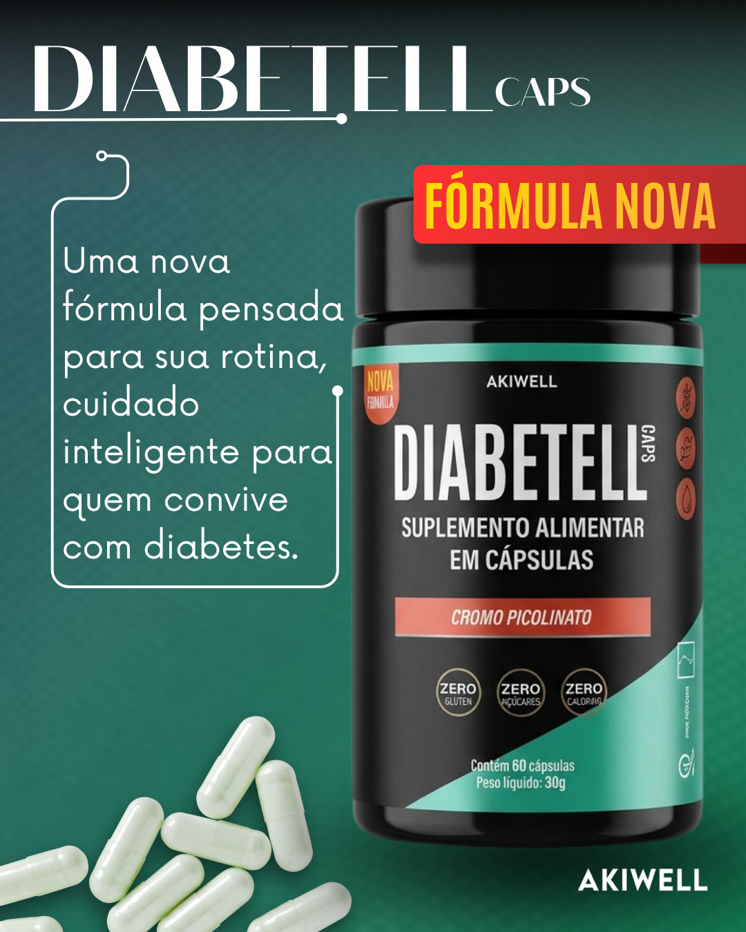 Diabetell Caps - Controle de Glicose