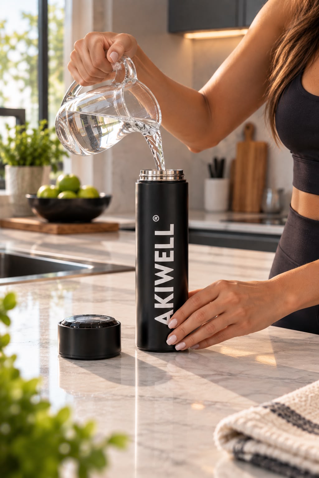 Garrafa Térmica Akiwell 500ml Aço Inox com Visor Led