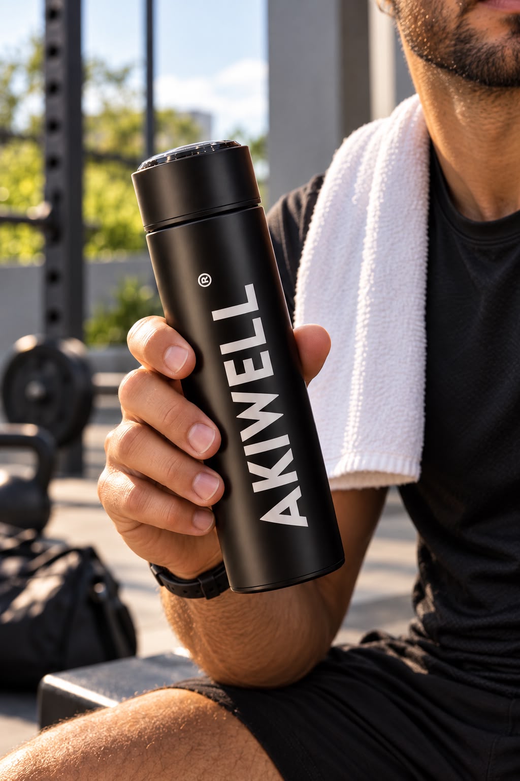 Garrafa Térmica Akiwell 500ml Aço Inox com Visor Led