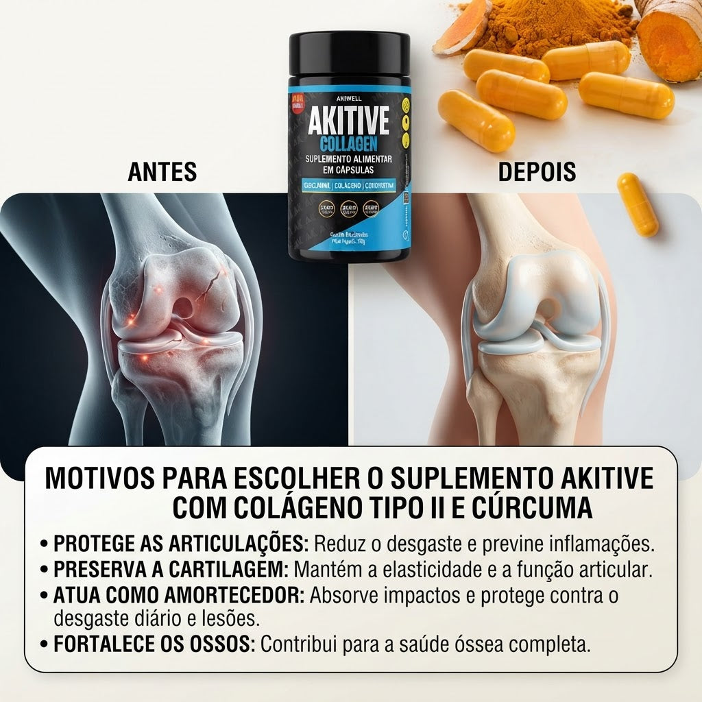 Akitive Collagen - Colágeno tipo II NOVA FÓRMULA